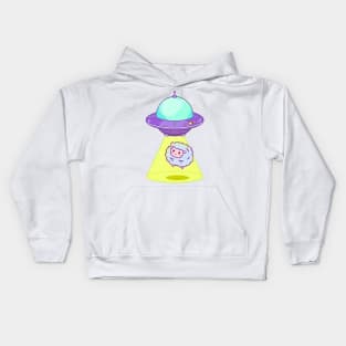 Sheep Abduction - Alien Spaceship Kids Hoodie